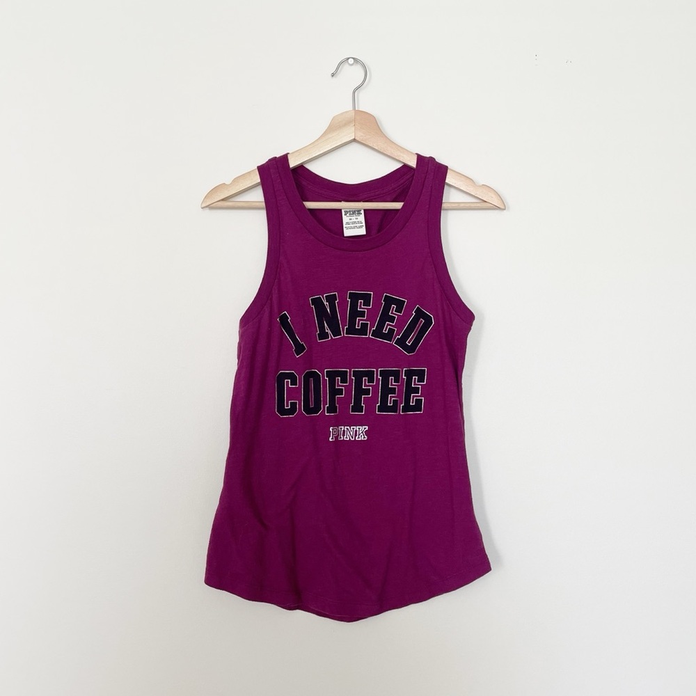 Victoria’s Secret Purple “I Need Coffee” Tank